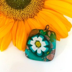 Murano glass necklace pendant made in Italy